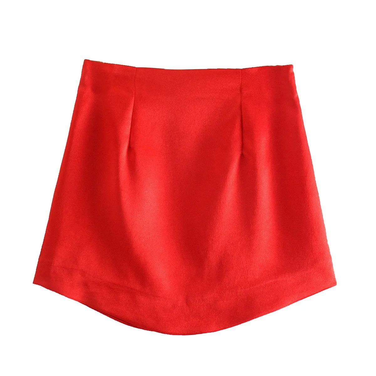 sequin skirt Sexy Women Mini Skirt Summer Women Skirt 2022 New Korean zipper high Waist Casual Solid Color Simple Silk Satin Mini Skirt Women black skirt