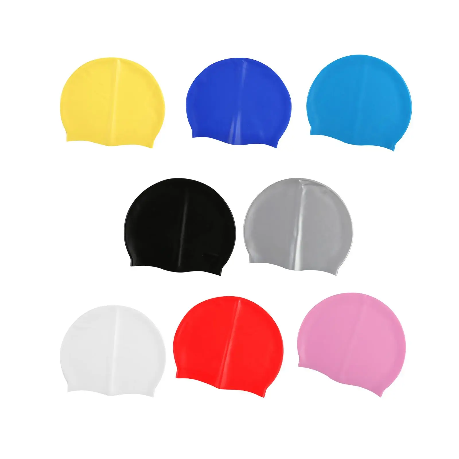 Pure Color Swimming Cap Headwear Comfortable Silicone Swim Cap Hair Protection for Surfing Long Hair Canoeing Training Women Men