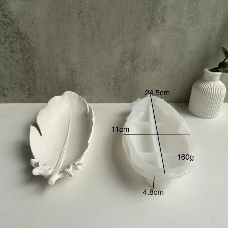 Description Picture 5 of itemFeather Plate Silicone Mold Feather Wing Storage Box Mold Jewelry Decoration Storage Plate Drip Mould Candle Tray Gypsum Mould