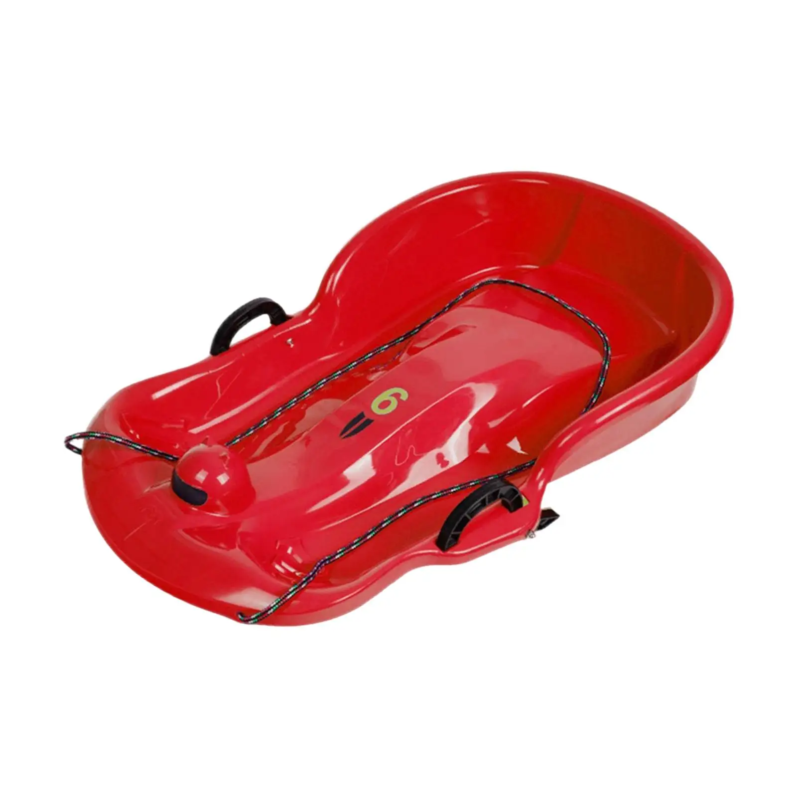 Winter snow sled with brake handle, kids sled with double seat for sports,