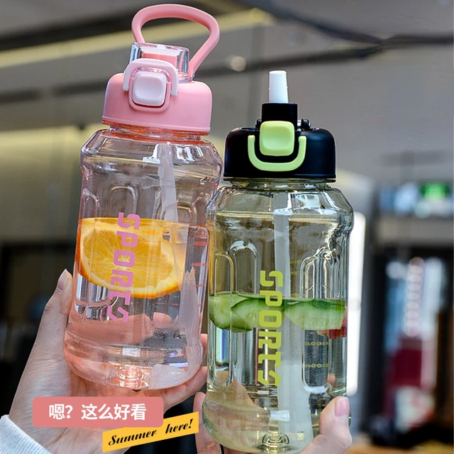 800ml Sports Water Bottle with straw For Camping Hiking Outdoor Plastic  Transparent BPA Free Drinking Bottle For Men Drinkware - AliExpress