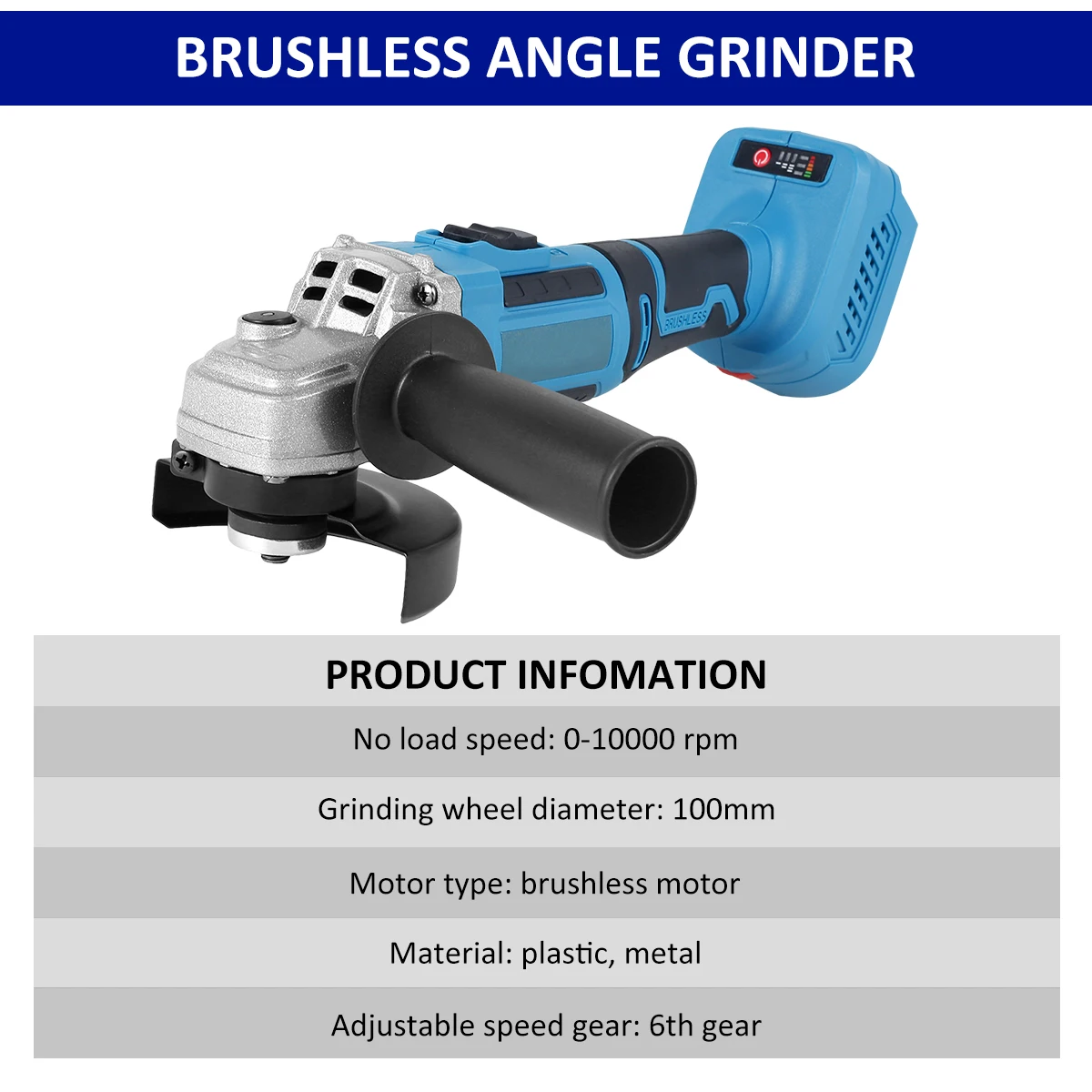 Title 7, 18V Cordless Angle Grinder High Power Cut-Off K...