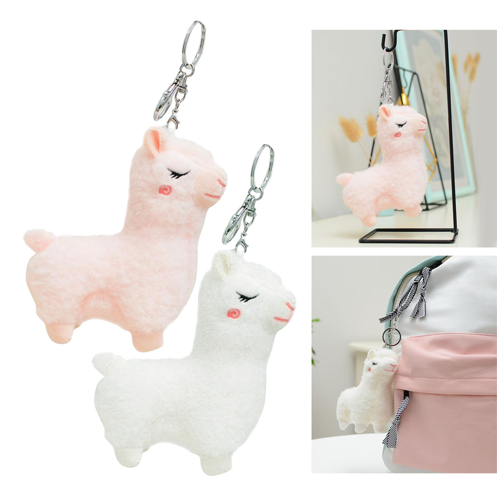 Cute Alpaca Keychain Pendant Soft Animal Doll for Women Bags Decor Women