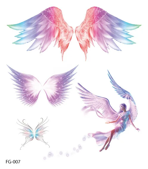 purple wings tattoo