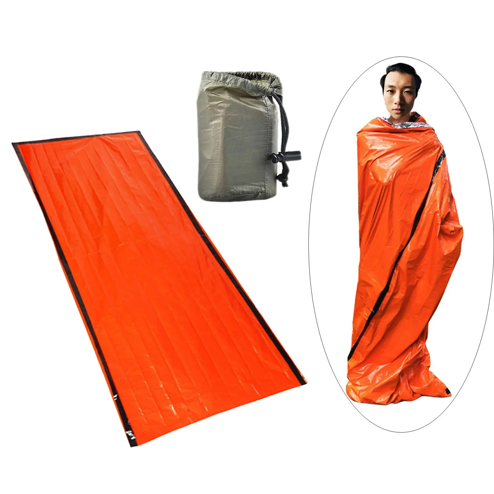 Blanket   Emergency Blanket Bivouac Sack Survival Sleeping Bag for First Aid outdoor Hiking, 200x90cm