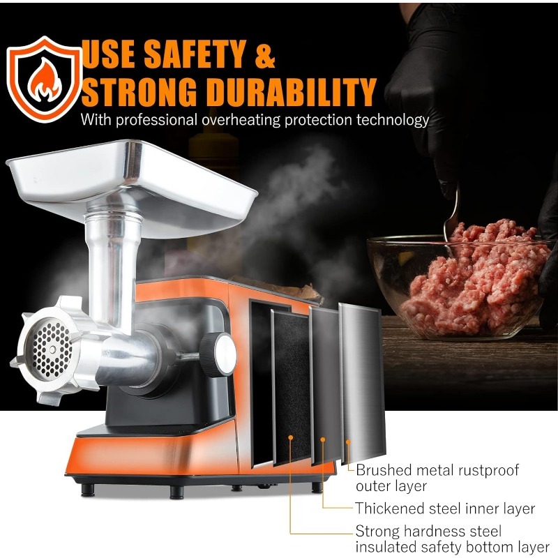 Title 12, Meat Grinder Electric, Sausage Stuffer Machine,...