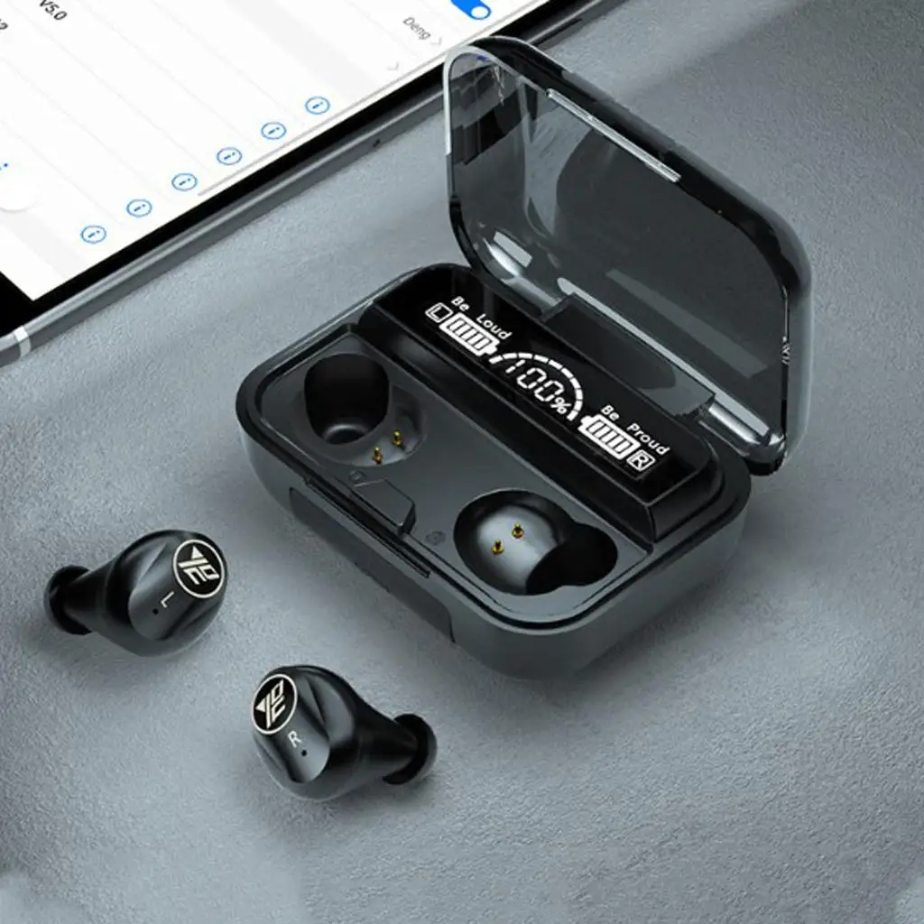  5.0 earplugs in-Ear   Stereo Headphs with  LED Display Charging Case IPX7 Waterproof Built-in Mic