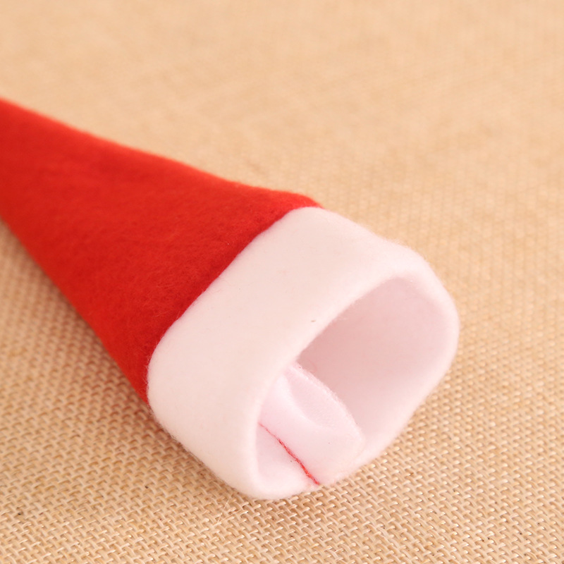 Description Picture 6 of item40PCS Mini Christmas Hat Tableware Knife Fork Storage Holder Bags Merry Christmas Party Dinner Wine Bottle Xmas Hats Decorations