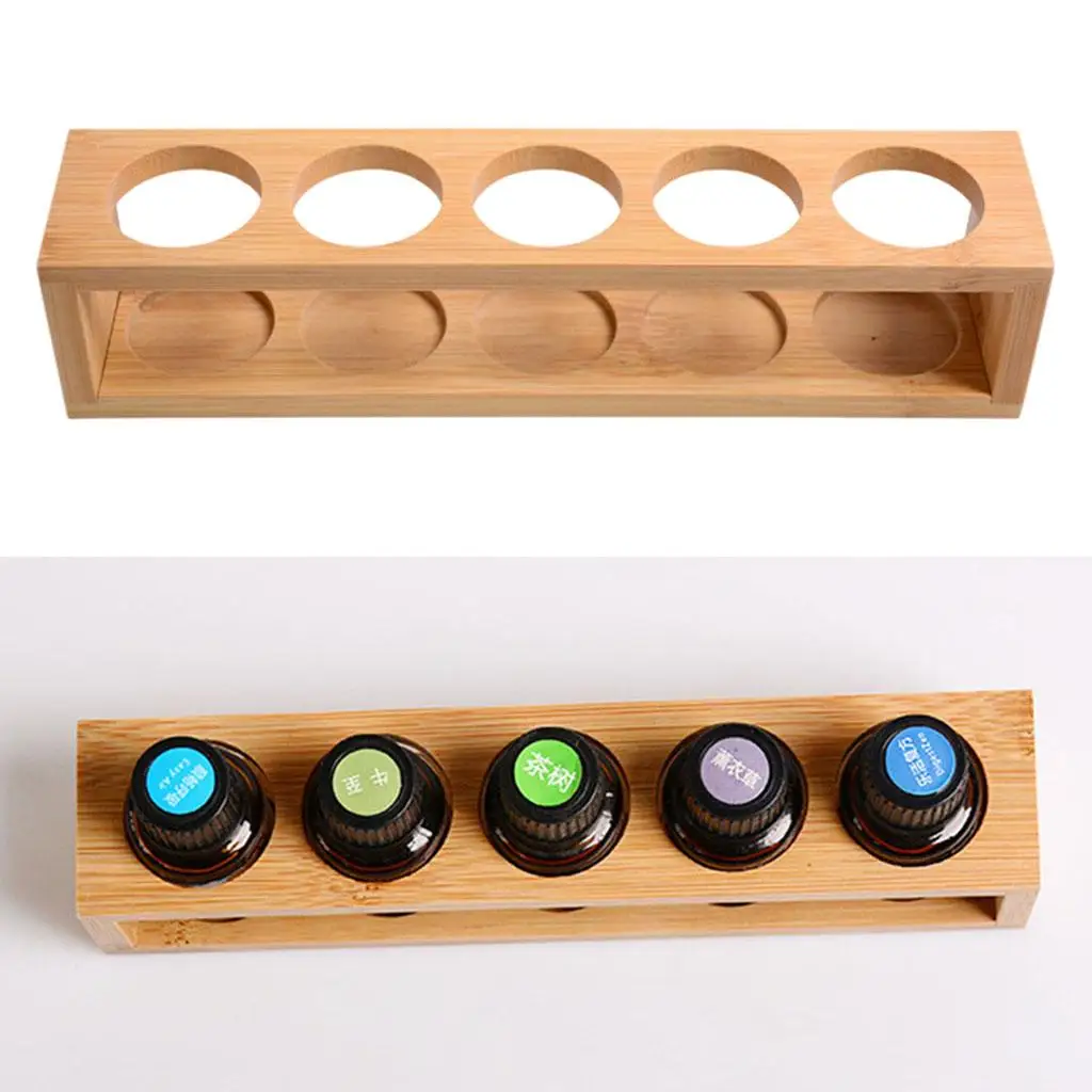 2x Essential Oils Storage, Rack Holder Stand Container Case 6 Slots Nail Polish Display 5 Bottles  Durable  Salon
