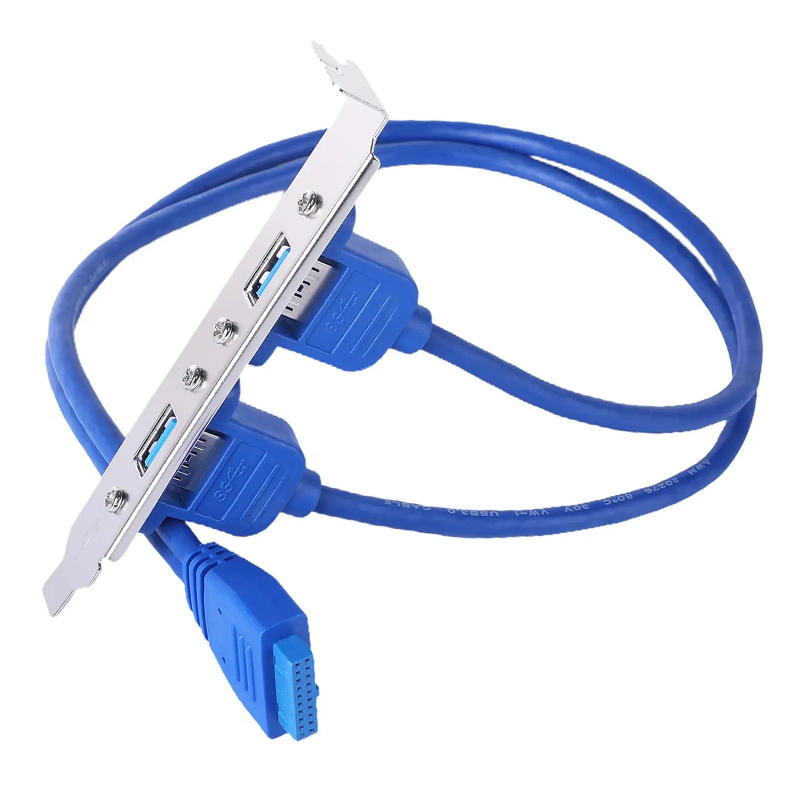 USB 3.0 Back Panel Expansion Bracket to 20-Pin Header Cable (2-Port)