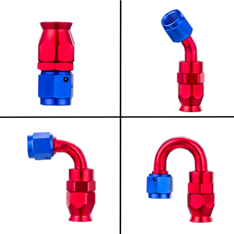 12 Stücke Universal AN3 AN4 AN6 AN8 AN10 Gerade 45 90 Grad Wiederverwendbare Schlauchendverschraubungen Adapter Für Schwenkbare PTFE Öl Kraftstoffleitung Rohr – Detail 4