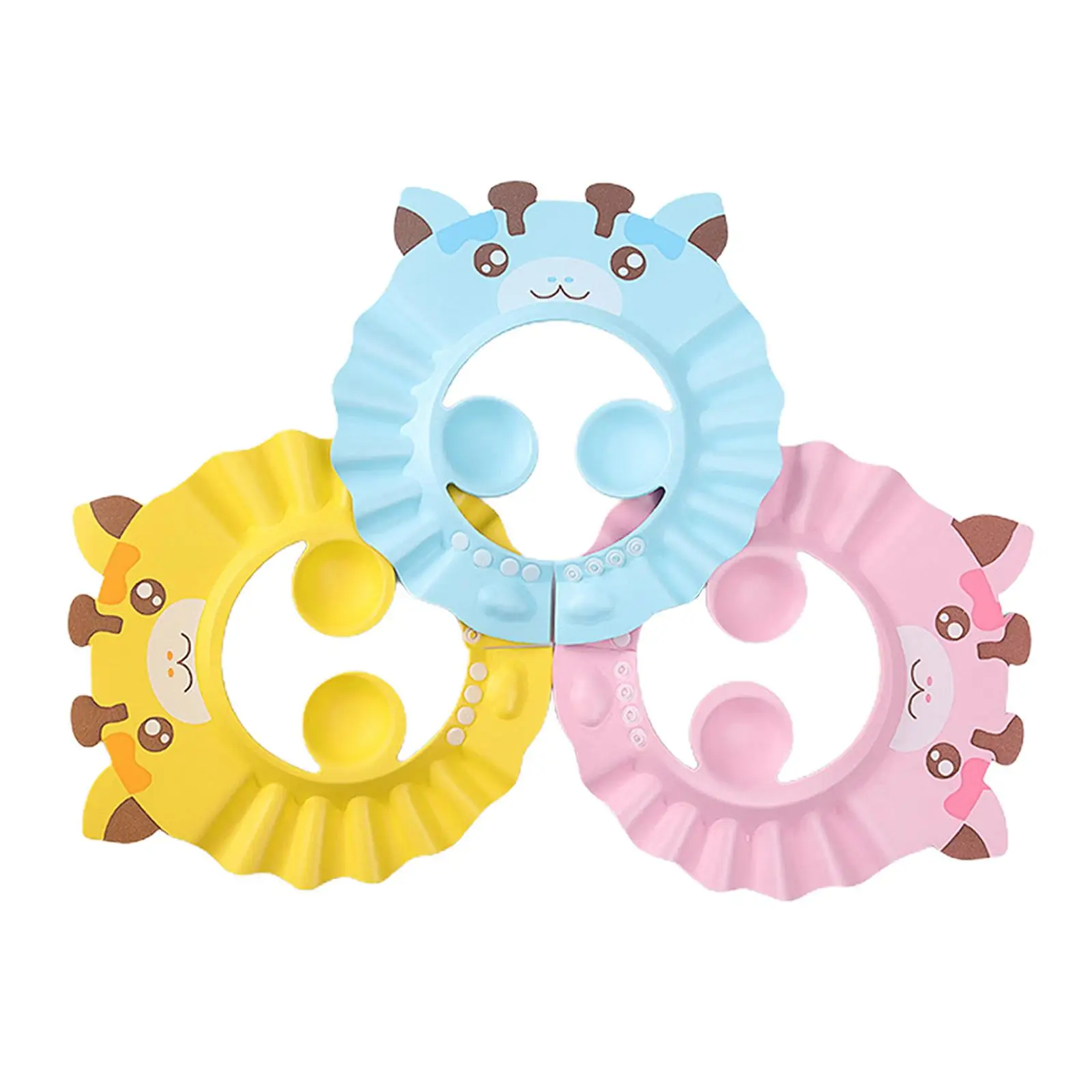 3x Adjustable Baby Bathing Caps for Babies Waterproof Shampoo for