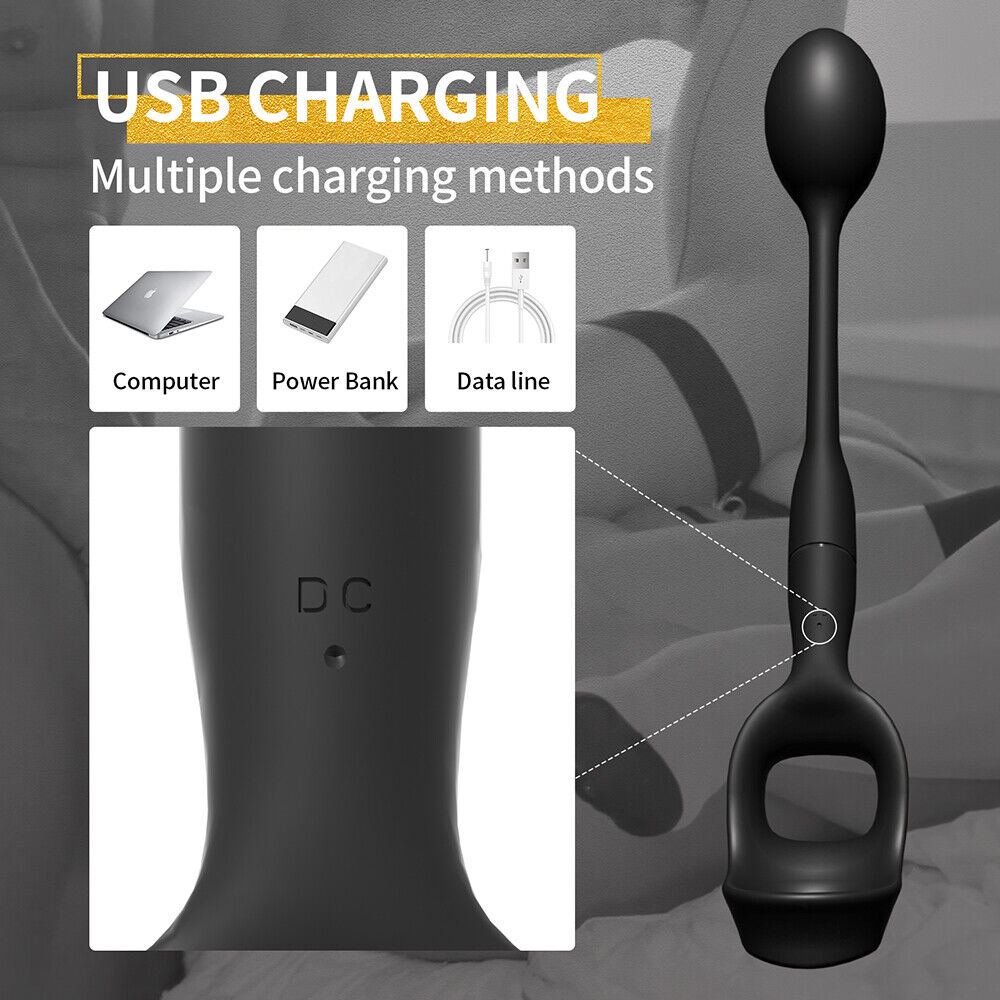 Massageador de Próstata Masculino Com Anel Peniano Anal Tail Cockring