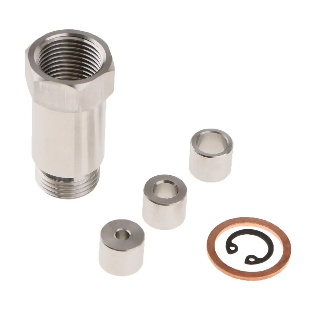 1 Set Stainless Steel M18x1.5mm Sensor Bung Extension Adapter