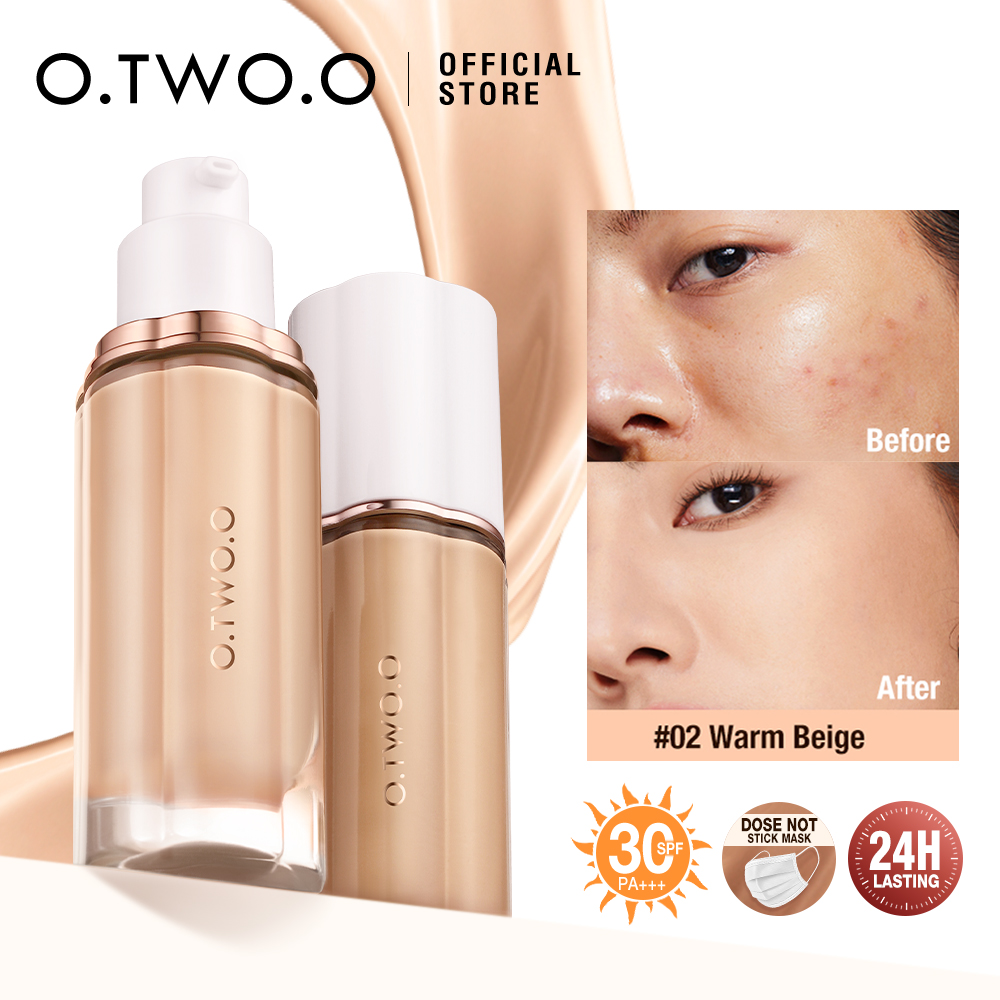 Best of O.TWO.O Liquid Foundation Cream For Face 30ml High Coverage Makeup Base Sunscreen SPF30 Waterproof Concealer Makeup Foundation Reviews & Tips