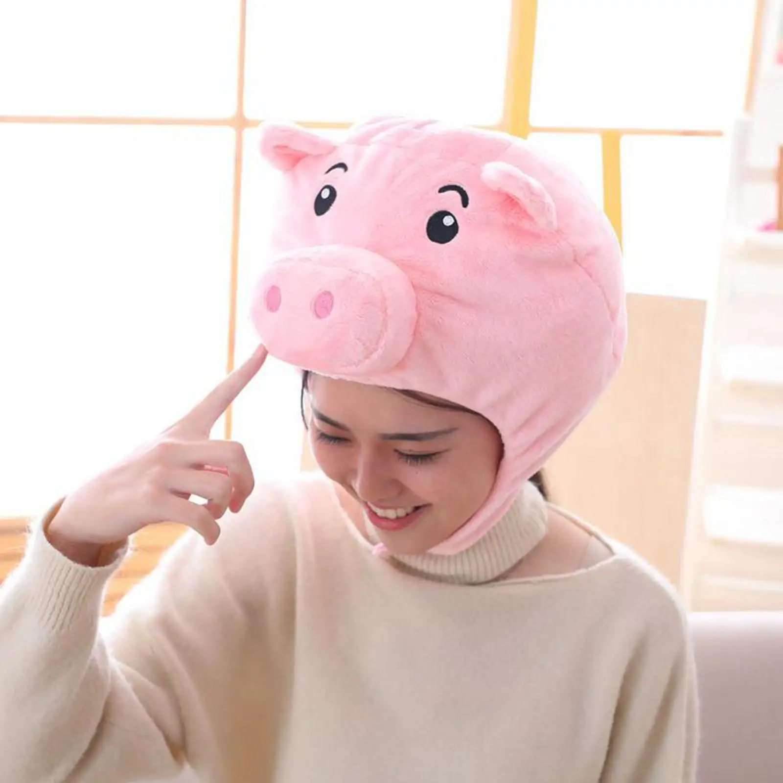 Soft Pig Hat Cosplay Birthday Gift Women Girls Headband for Christmas Party
