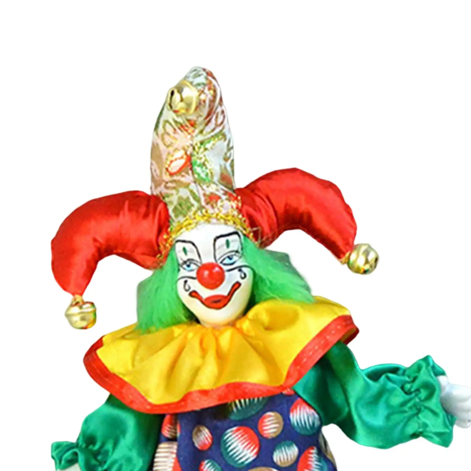 Funny Clown Figurine Decor Porcelain Dolls Gift Artwork Ornament 25cm for Housewarming Shop Window Desktop Bookshelf Adults Kids