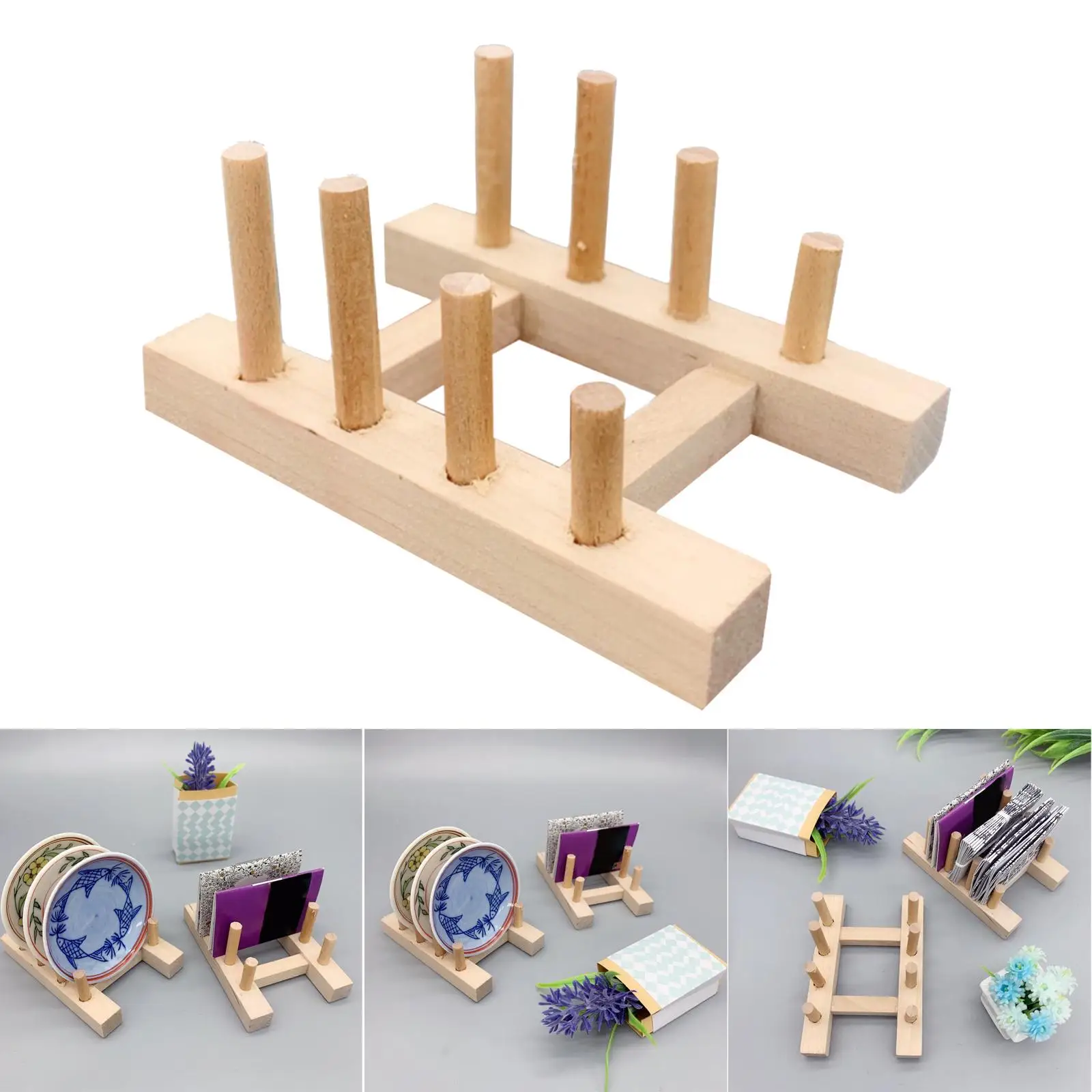 Dollhouse Storage Rack Miniature Organizer Model Decoration Toy for Children
