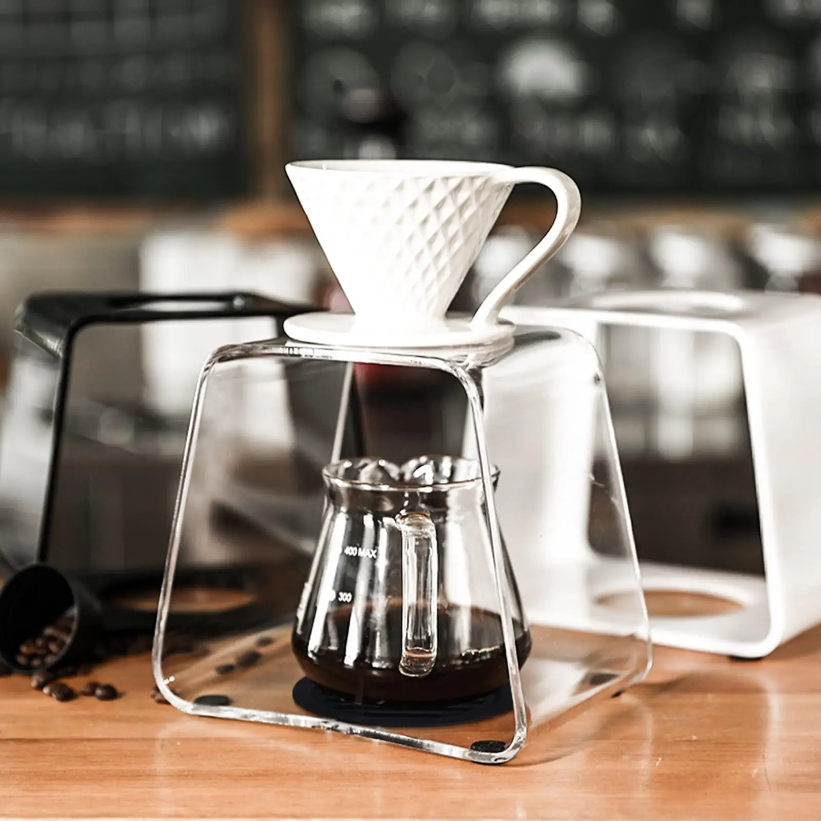 Pour over Coffee Dripper Stand Manual Reusable Accessories Acrylic Filter Holder Rack for Bar Kitchen coffee Shop
