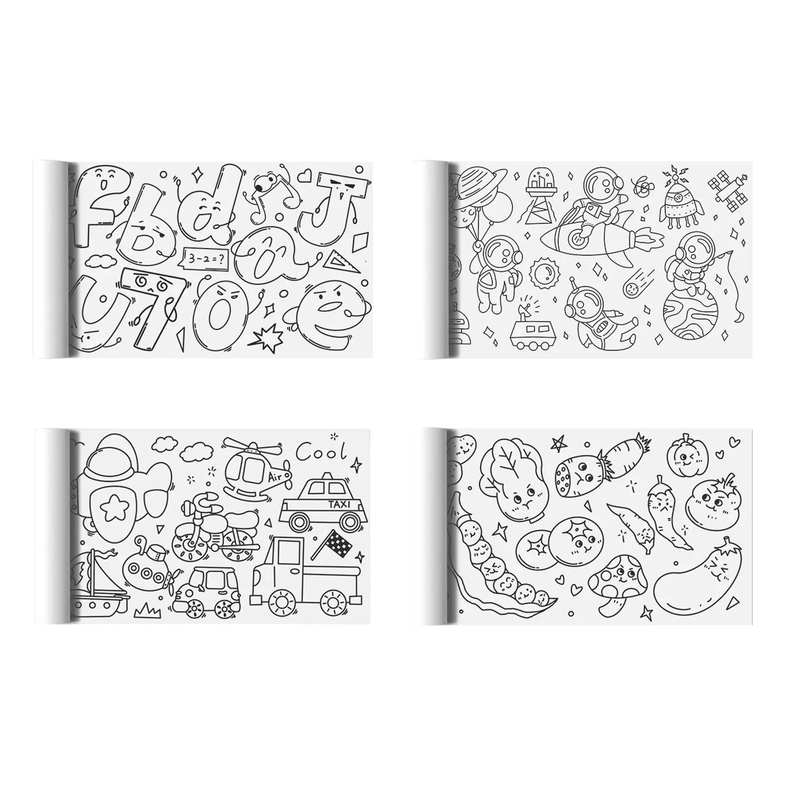 Coloring Paper Roll, DIY Art Drawing Rich Patterns Wall Coloring Sheets for Party Supplies