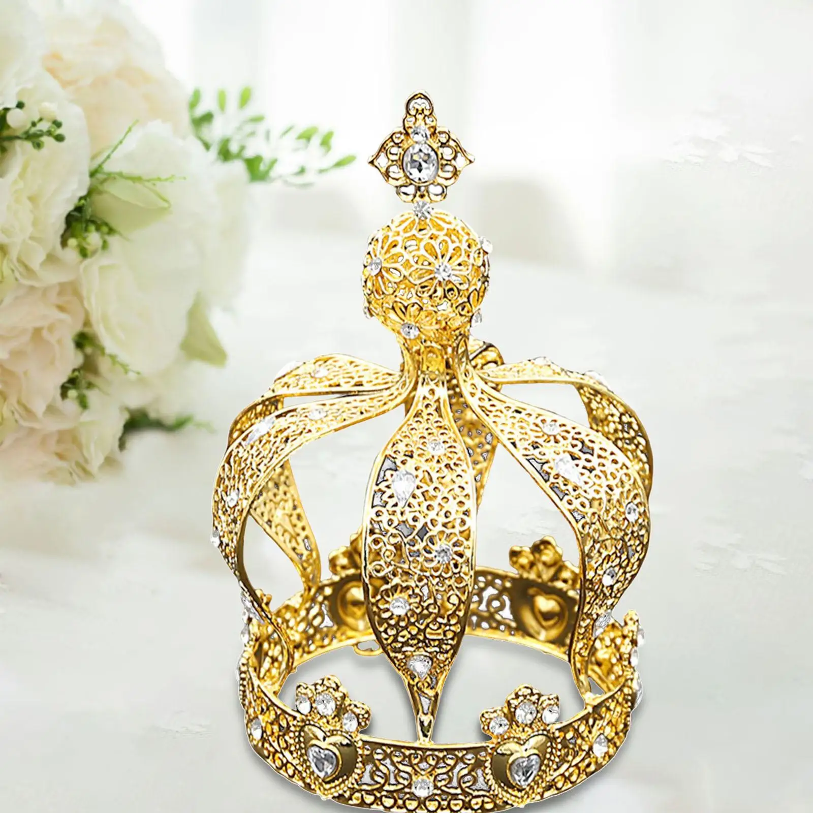 Crown Cake Topper Cupcake Decoration Alloy Cake Ornament Headpieces for Birthday Party Themed Parties Anniversaries Wedding Prom