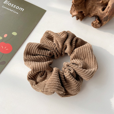Einfarbiger Cord-Haargummi mit Streifen, elastische Haarbänder, koreanische Haaraccessoires für Frauen und Mädchen, Pferdeschwanz-Kopfbedeckung – Detail 9