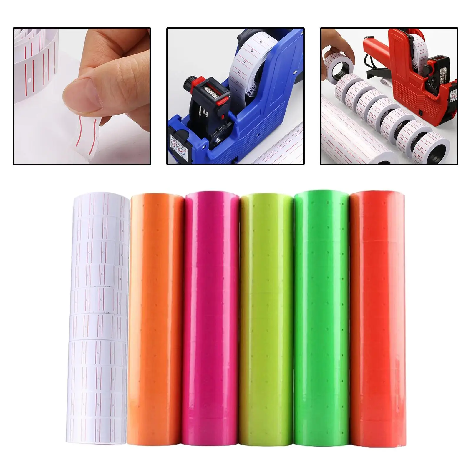 60Pcs Label Price Paper Labeling Tagging Supplies Marking Prices Tags Rolls Pricemarker for Stores Use Retail Shop Supermarkets