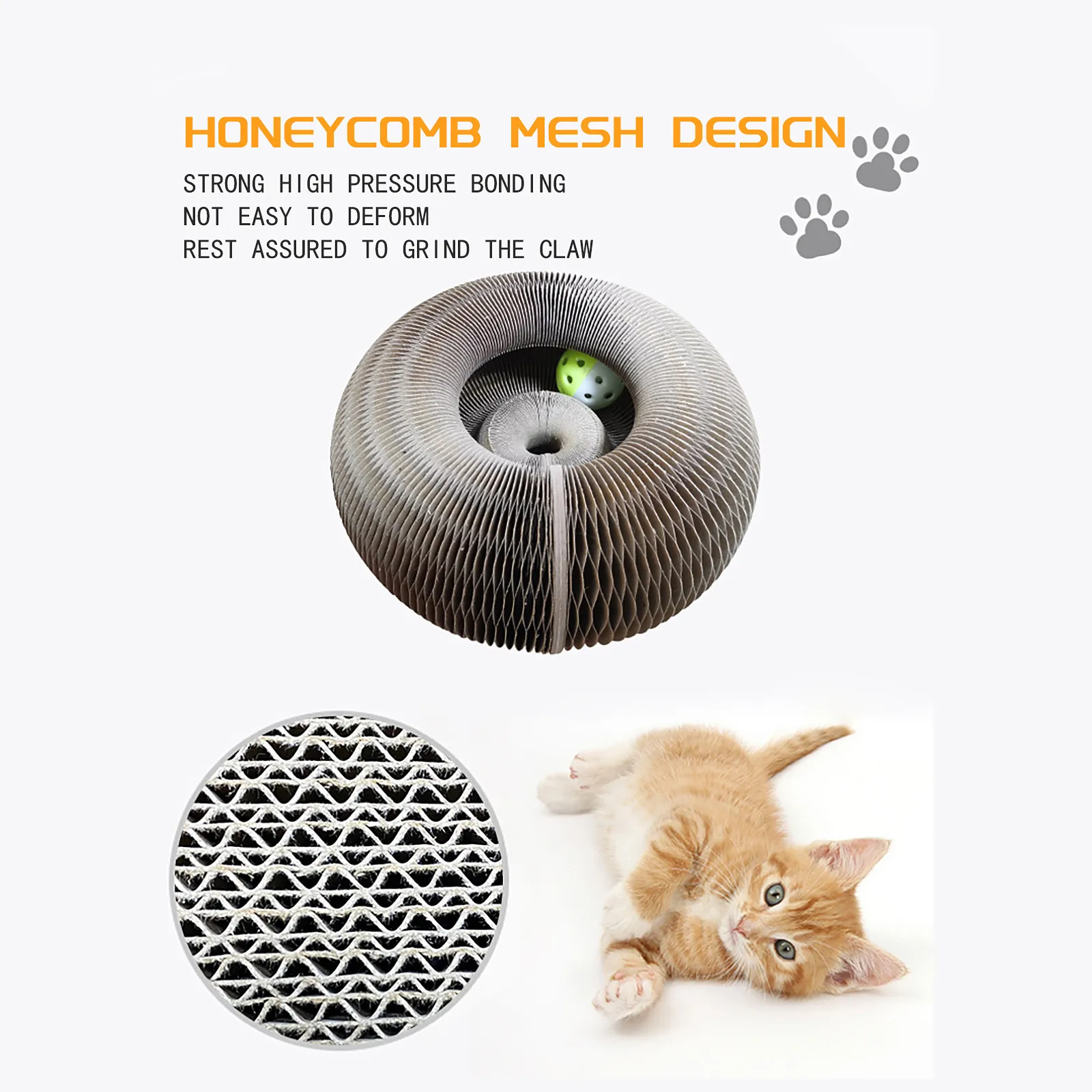Paper Magic Organ Cat Scratch Board Cat Toy with Bell Cat Grinding Claw Cat Climbing Frame Cat Play Scratching Board Toy