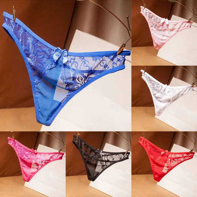 Women Sexy Lace See-Through Breathable Thongs Briefs Panties Lingerie  Underwear