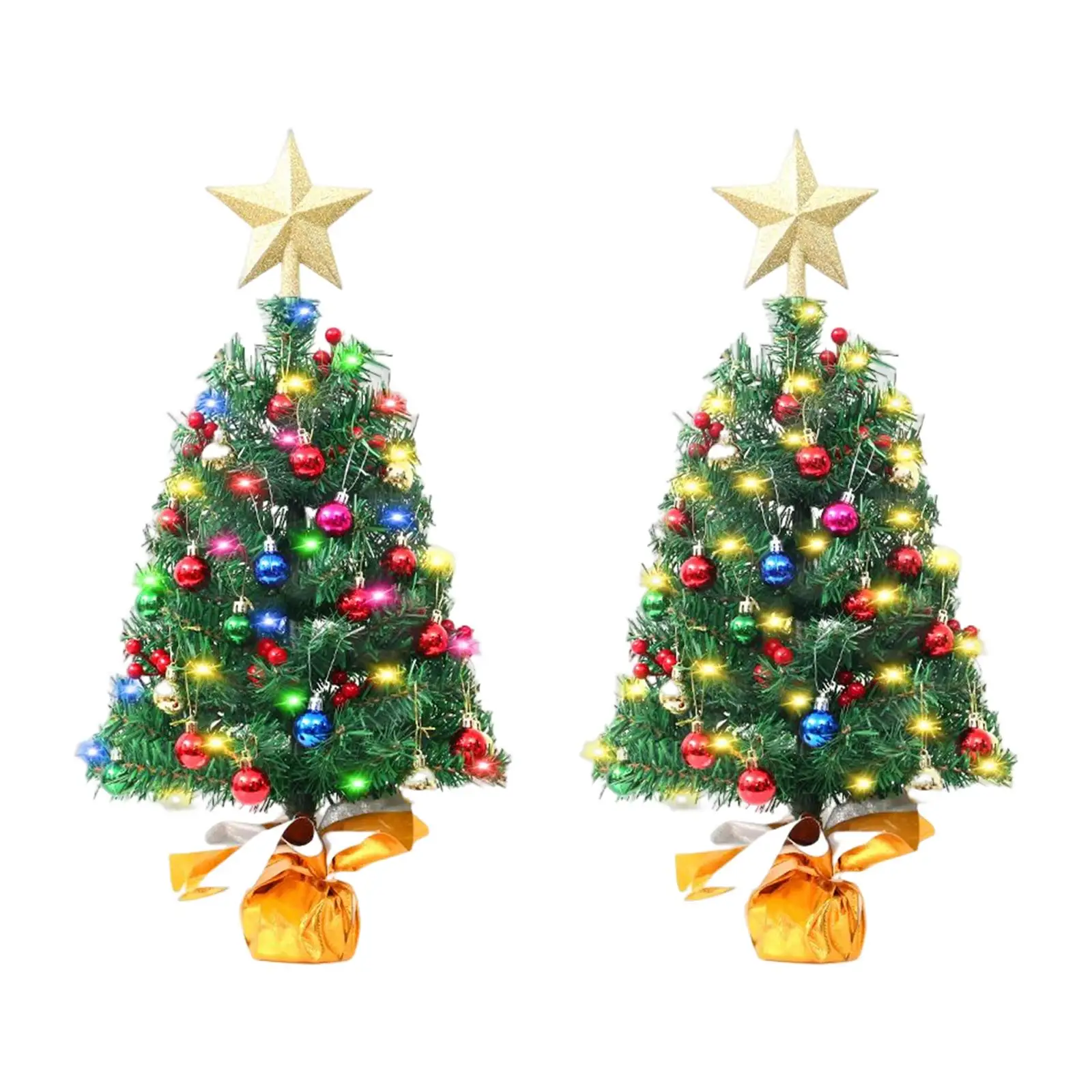 Christmas Tree Ornament Desktop Home Party Photo Props with Stand