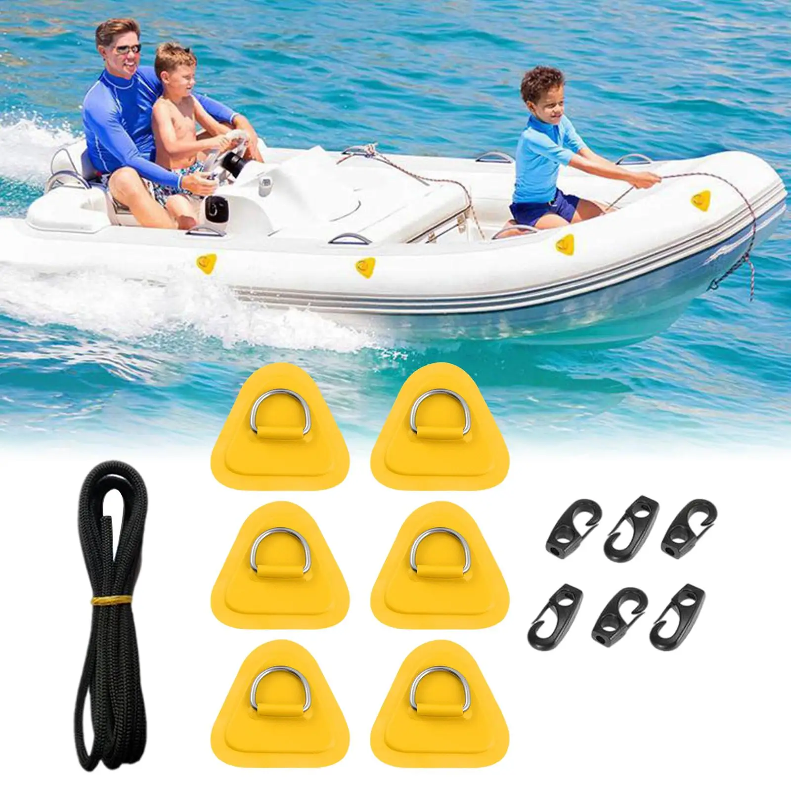 6x PVC , Deck Rigging D  Pad, for Surfboard Thigh Straps Inflatable Boat