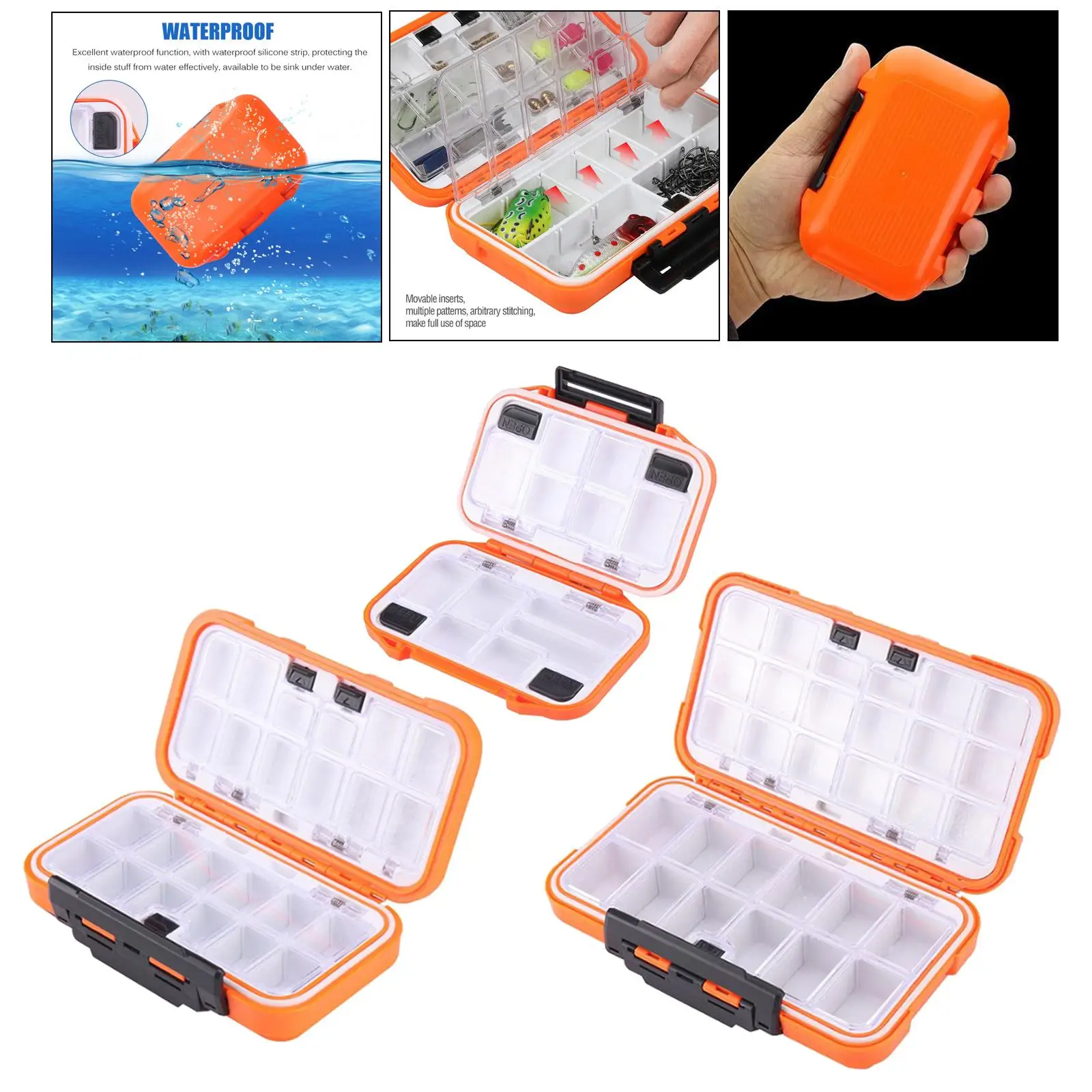 Fishing Box 12/24/30 Compartments Fishing Accessories Lure Hook Boxes Storage Double Sided High Strength Fishing Tackle Box