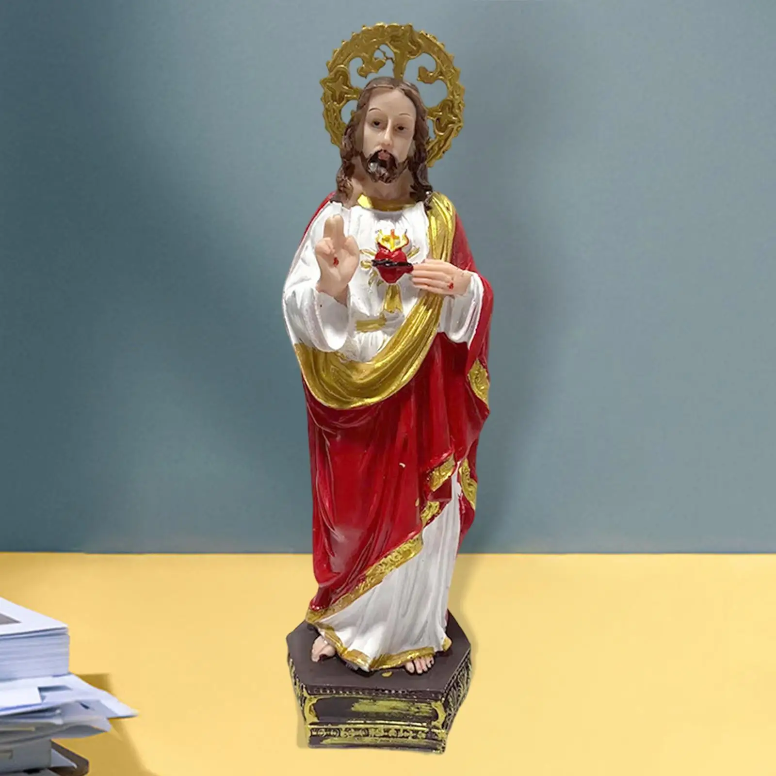 Jesus Statue Sacred Heart Polyresin Standing Crafts for Garden Ornaments