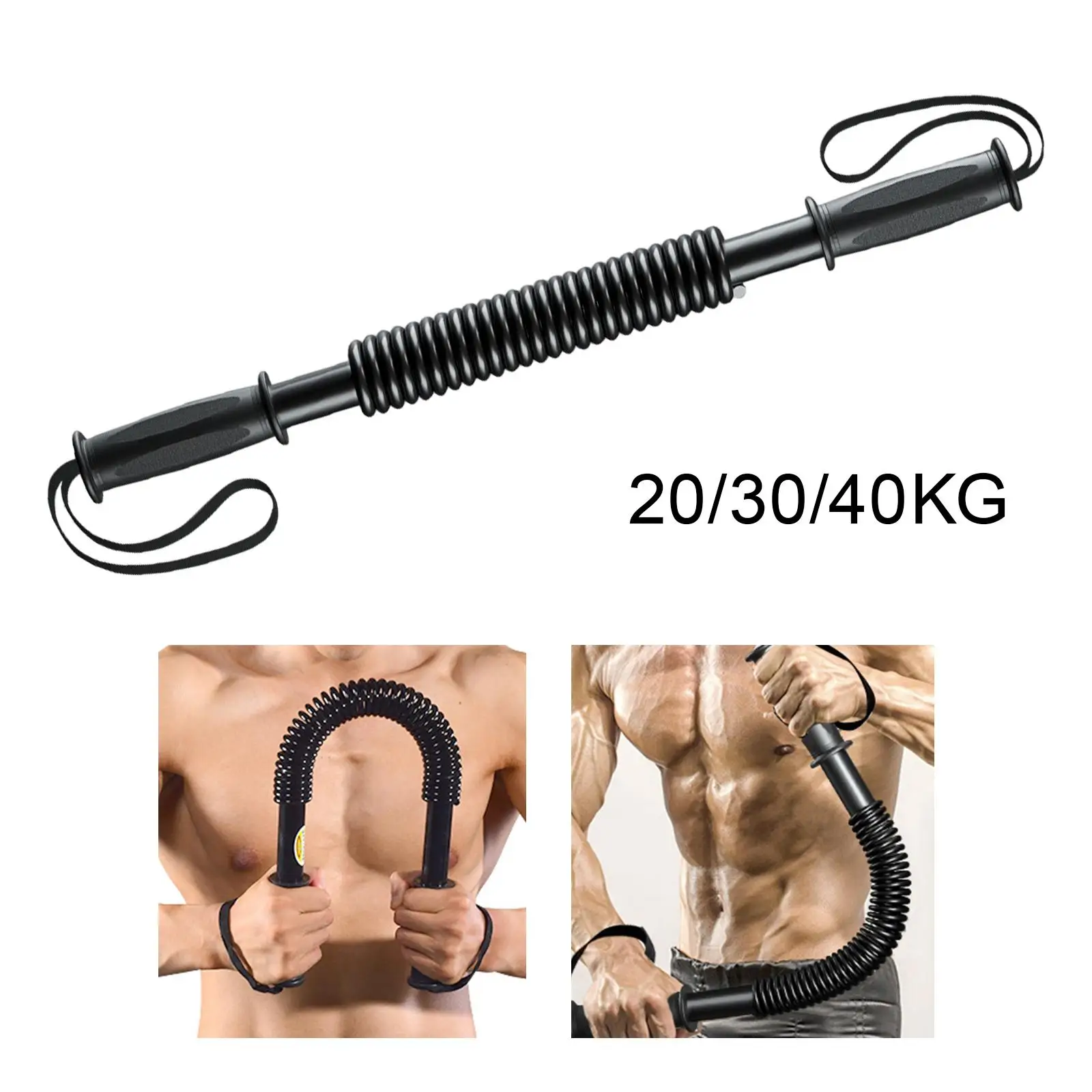 Chest Expander Workout Equipment Upper Body Exercise Spring Power Twister Bar for Trainer Forearm Muscle Pulling Women Men Back