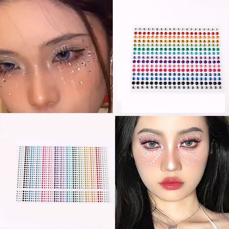 Best of New 3D Rhinestone Strasse Makeup Face Jewels Glitter Stickers On The Face Bright Decoration Sticker Festivals Accessorie For Kid Reviews & Tips