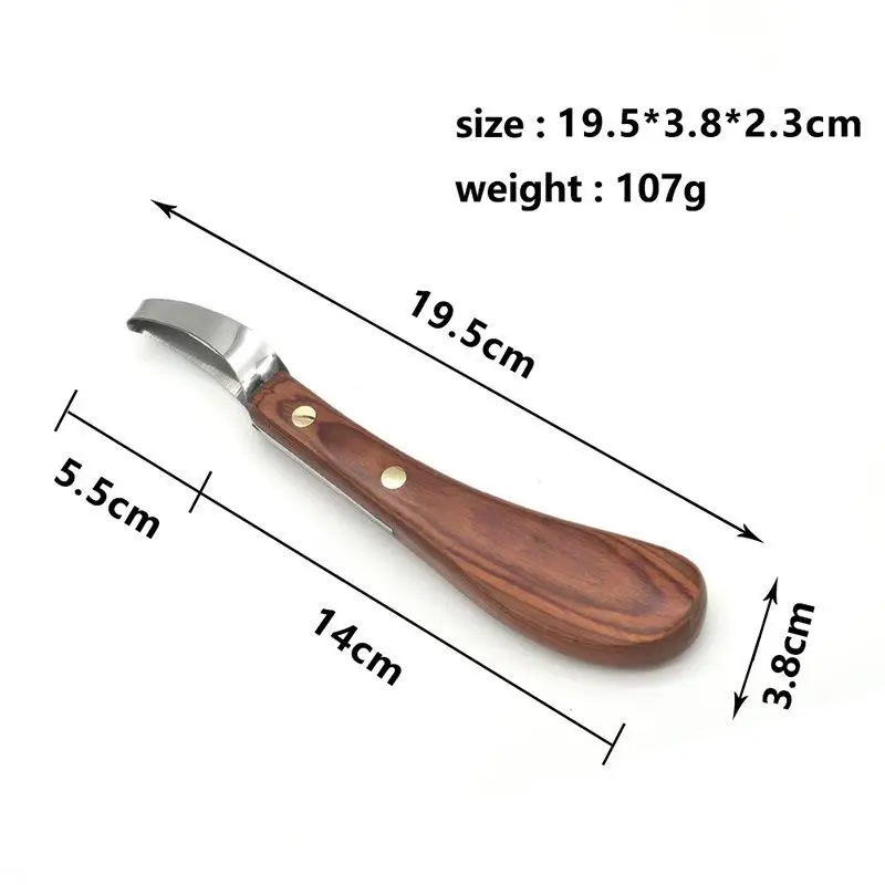 Horse Hoof Knife Professional Stainless Steel Trimmer Right or Left Handed Sharpened Foot Pruning for Livestock Sheep Supplies