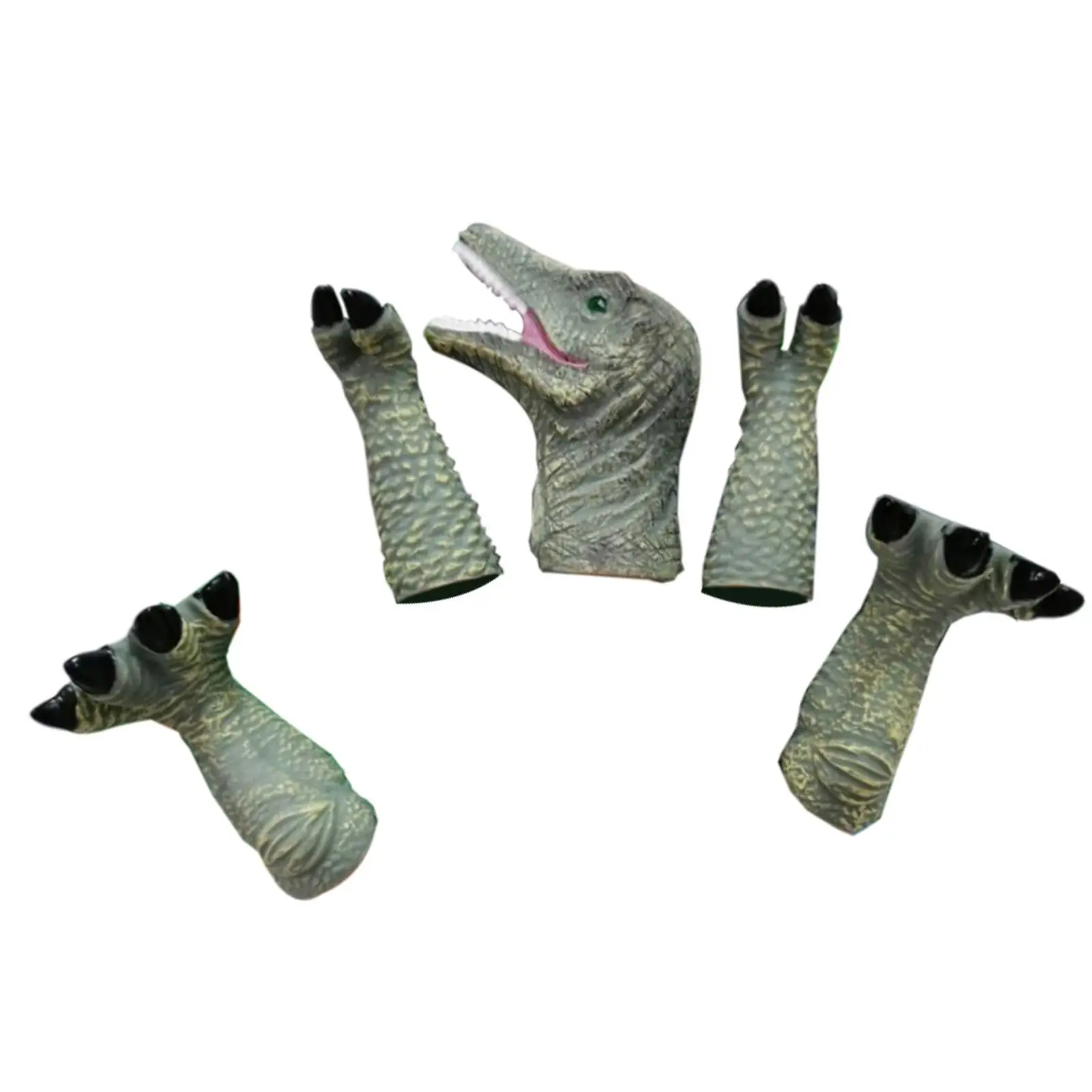 5x Dinosaur Finger Puppets Toys Realistic Animal Heads Finger Toys for Kids Children Easter Basket Stuffers Early Educational