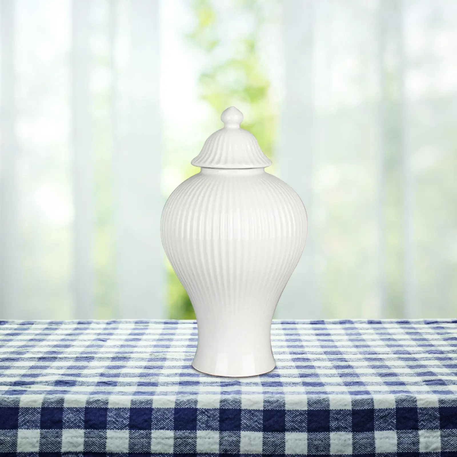 Ceramic Ginger Jar Decorative Jars with Lid Flower Vase Table Centerpiece for