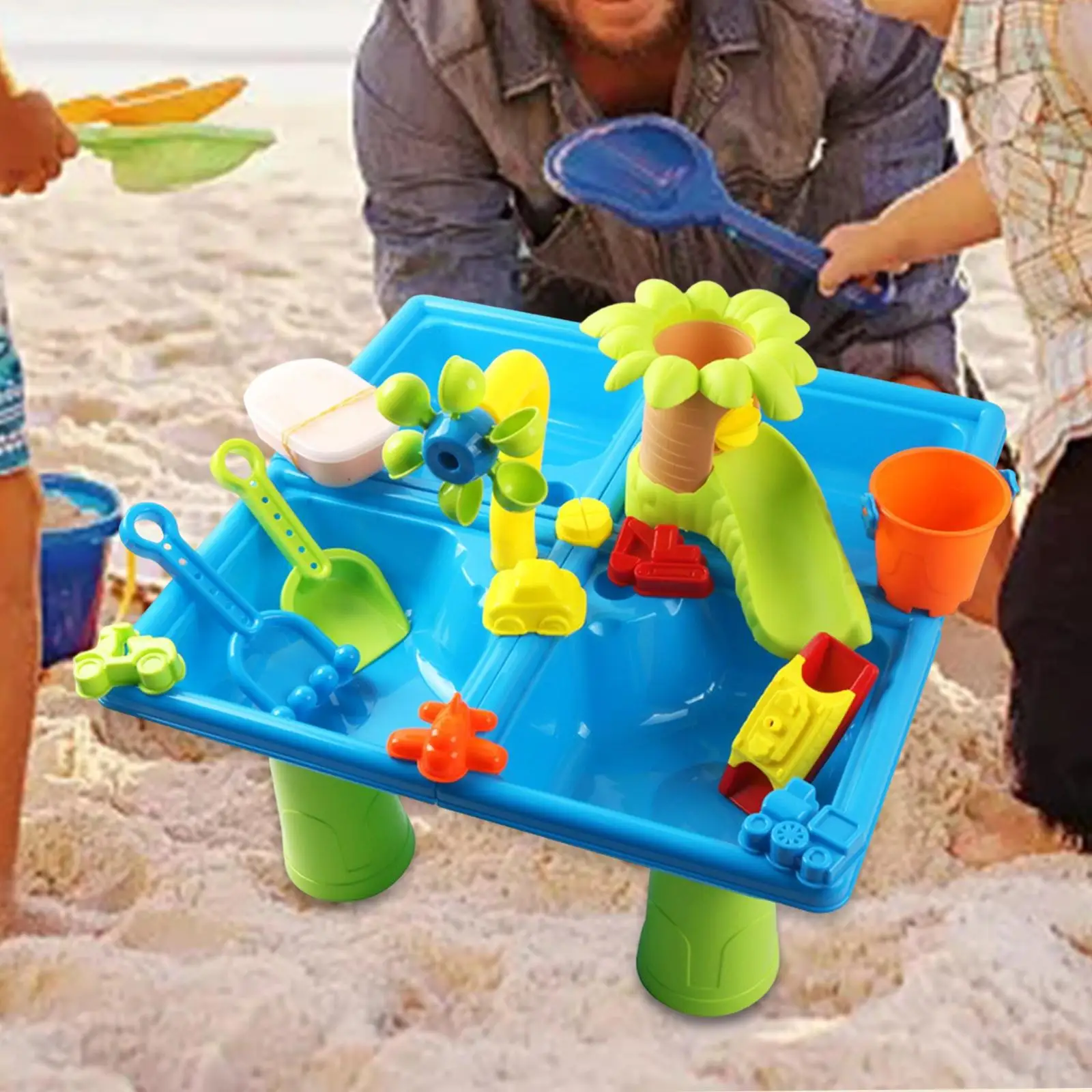 24x Sand Water Table Sensory Toys Beach Backyard Sandbox Table Playset for Girls Boys Children Toddler Birthday Gifts