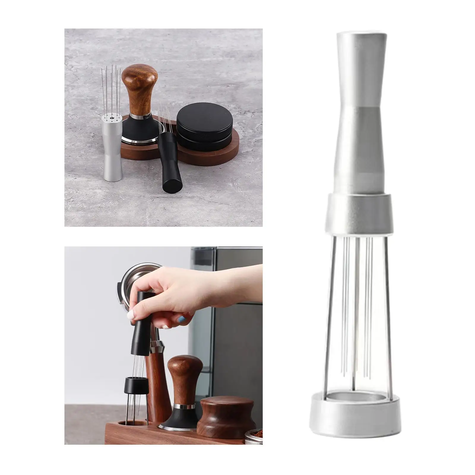  Stirrer, with Stand Coffee Stirring Tamper 304 Stainless Steel Needle Type Barista Hand Distribution Tool for /