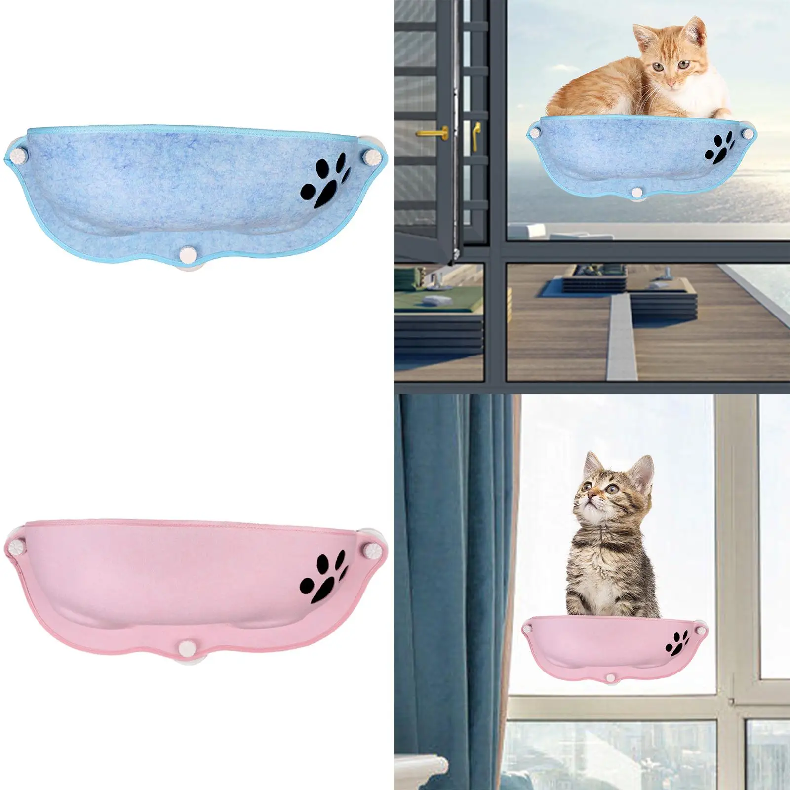 Cat Window Perch Suction Cup Hanging Felt Basking Bed Window Mounted Cat Bed