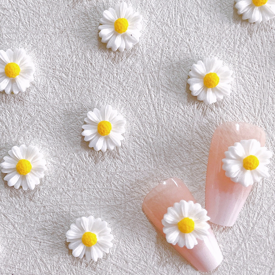 Best of 30PCS 11MM 3D Acrylic Flower White Daisy Nail Art Charms Accessories Manicure Decor Supplies Nails Decoration Supplies Materials Reviews & Tips