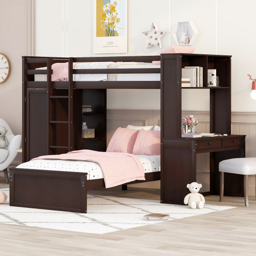 Ayres twin loft bed deals with drawers and shelves