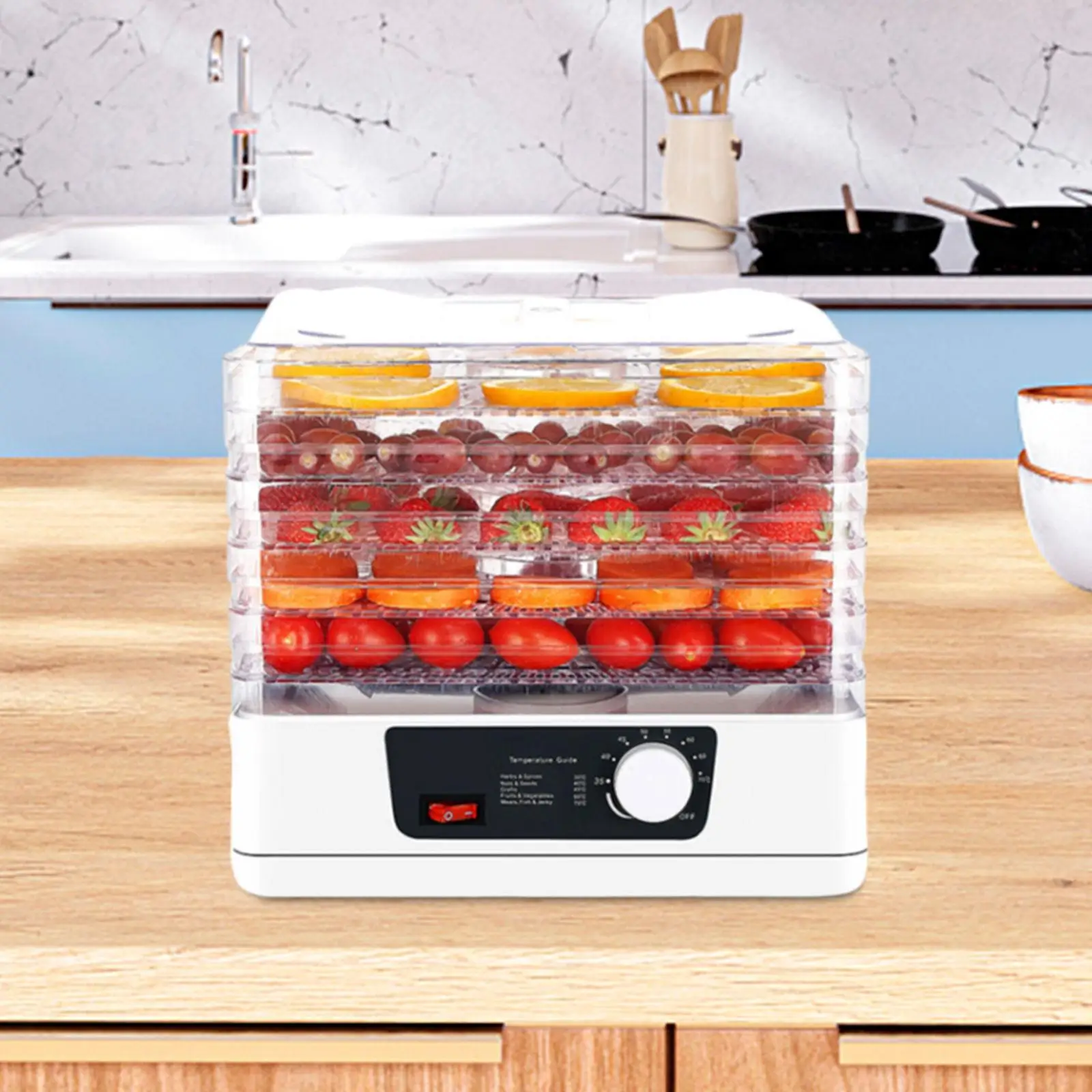 Fruit Dryer 5 Layers 110V 350W Durable Dryer Machine Adjustable Temperature Dried Machine Food Fruit Dryer Machine for Vegetable