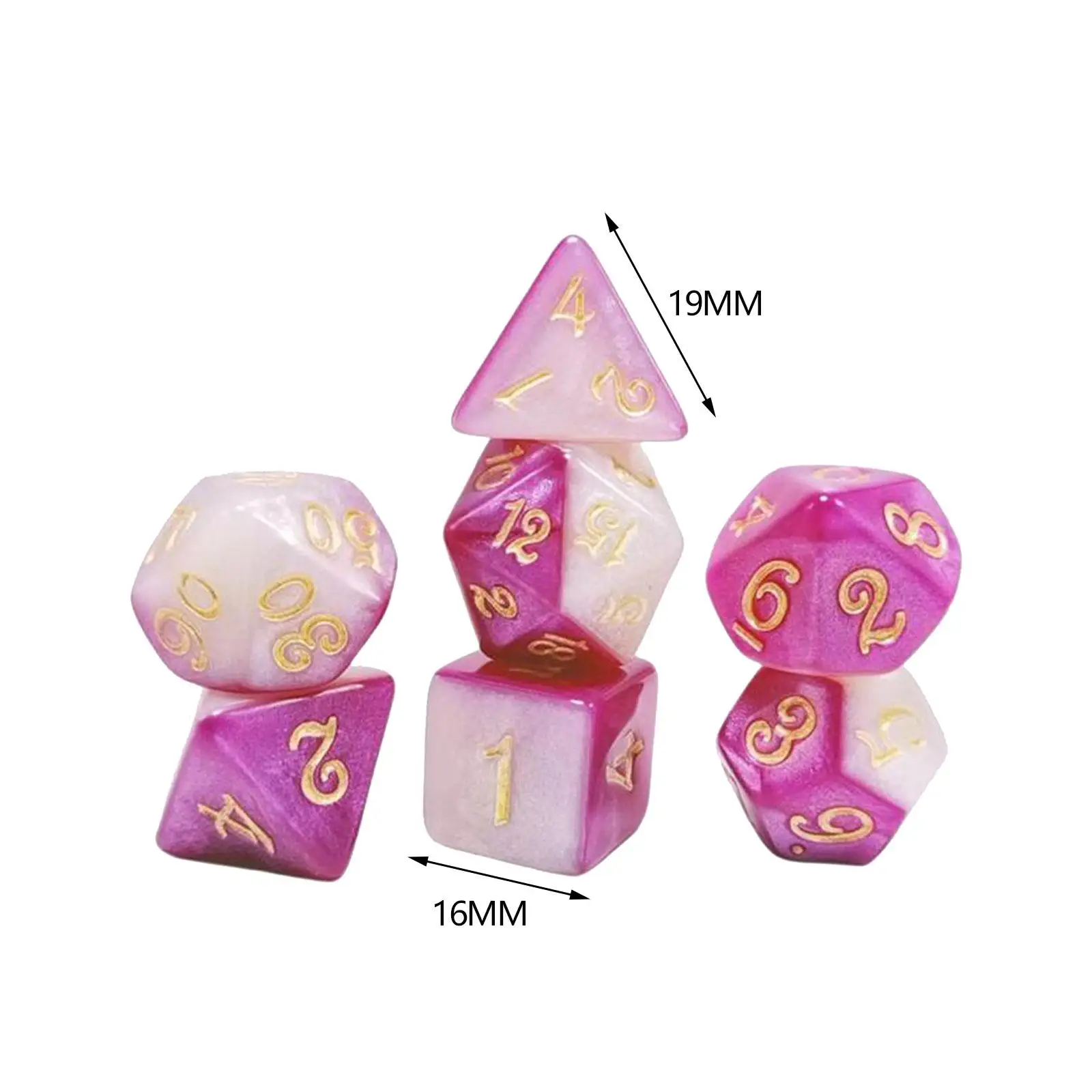 7x Polyhedral Dices Math Teaching Toys Party Favors Entertainment Toys Party Game Dices Set for Party Board Game Card Game