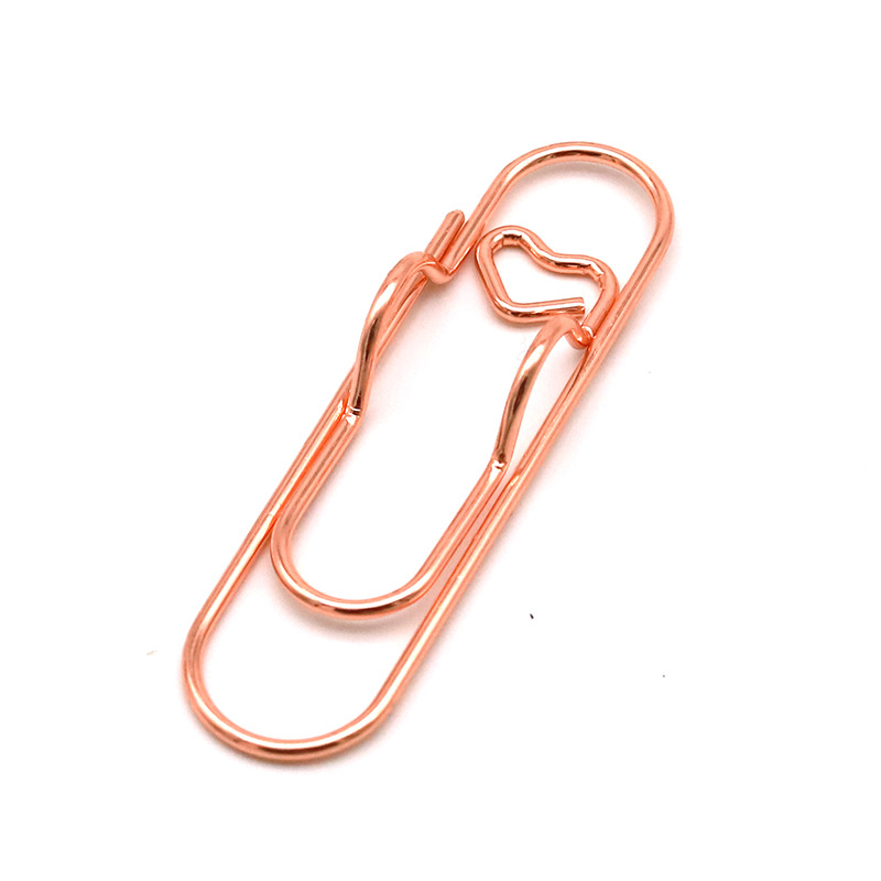 10 stücke herzförmige Metallstift clips Multifunktion stift clip halter Lesezeichen für Notizbücher Büroklammern Schreibwaren werkzeug – Detail 6