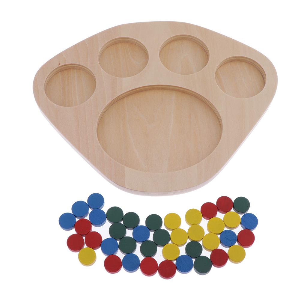 Montessori Wooden Color Sorting Counting Toys for Kids Children Preschool Learning Educational 