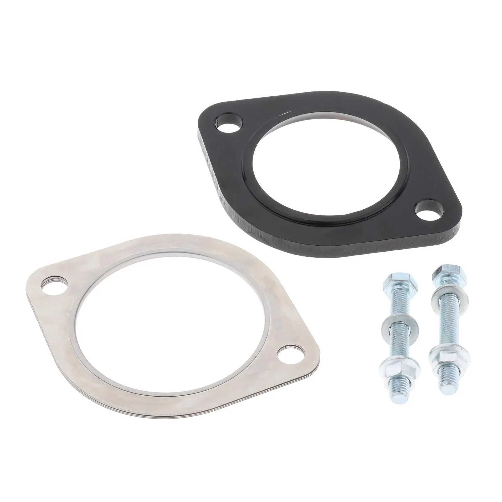 1 Set Exhaust Adapter 077046 129mm Steel Downpipe Adapter Automotive Exhaust Emissions 2-Bolt Gasket Flange Parts Replacement