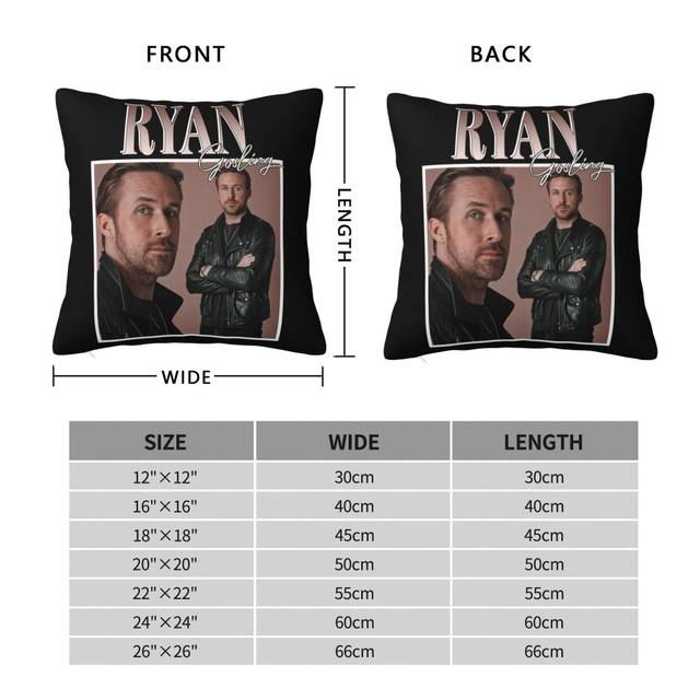 EMIGRESS Ryan Gosling Throw Pillow Covers Square Throw Pillow Case Print  Graphic Decorative Pillowcase for Bedroom Sofa Living Room 24X24