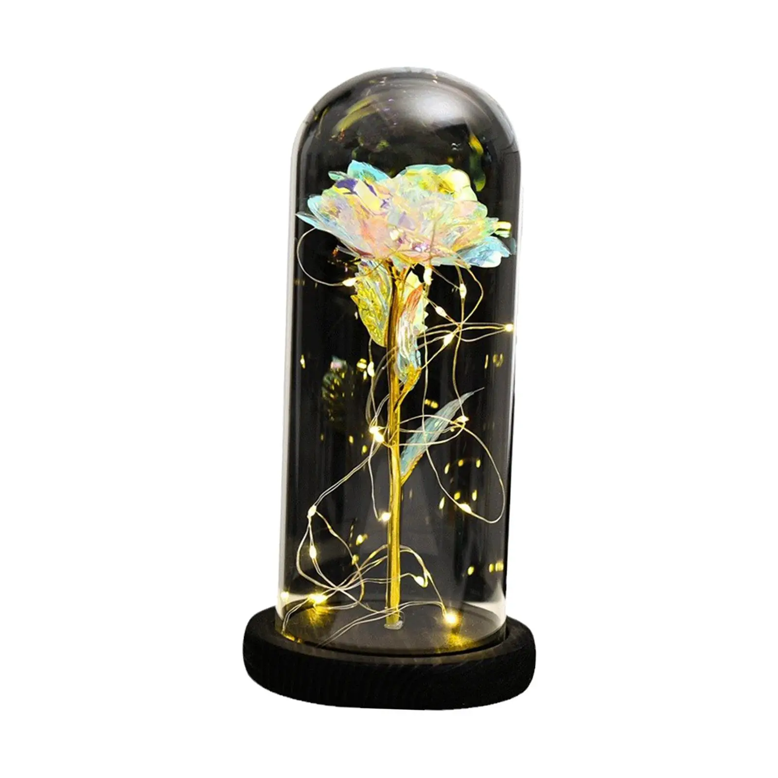 Night Light Eternal Flowers Ornament Lighting Ornaments Decorative Artificial Flower for Anniversary Holiday Wedding Party Decor
